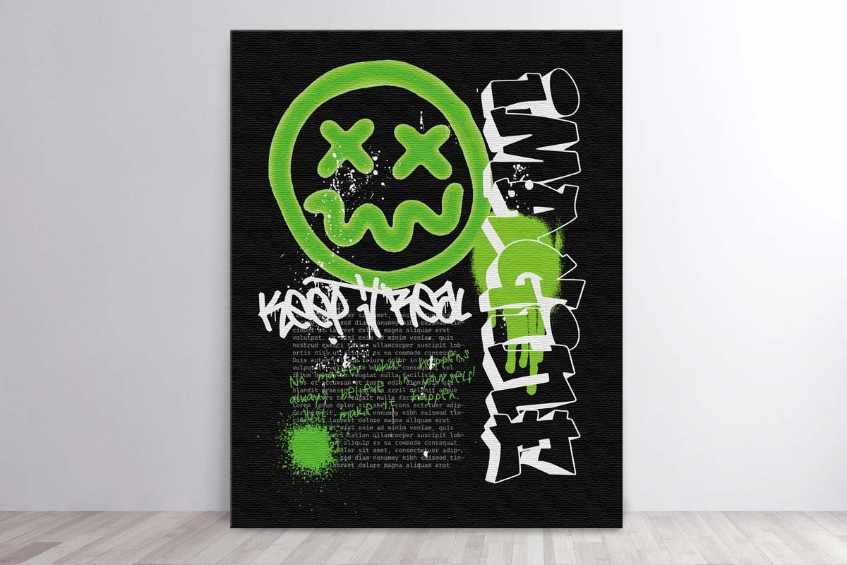 STREET ART EMOJI GREEN