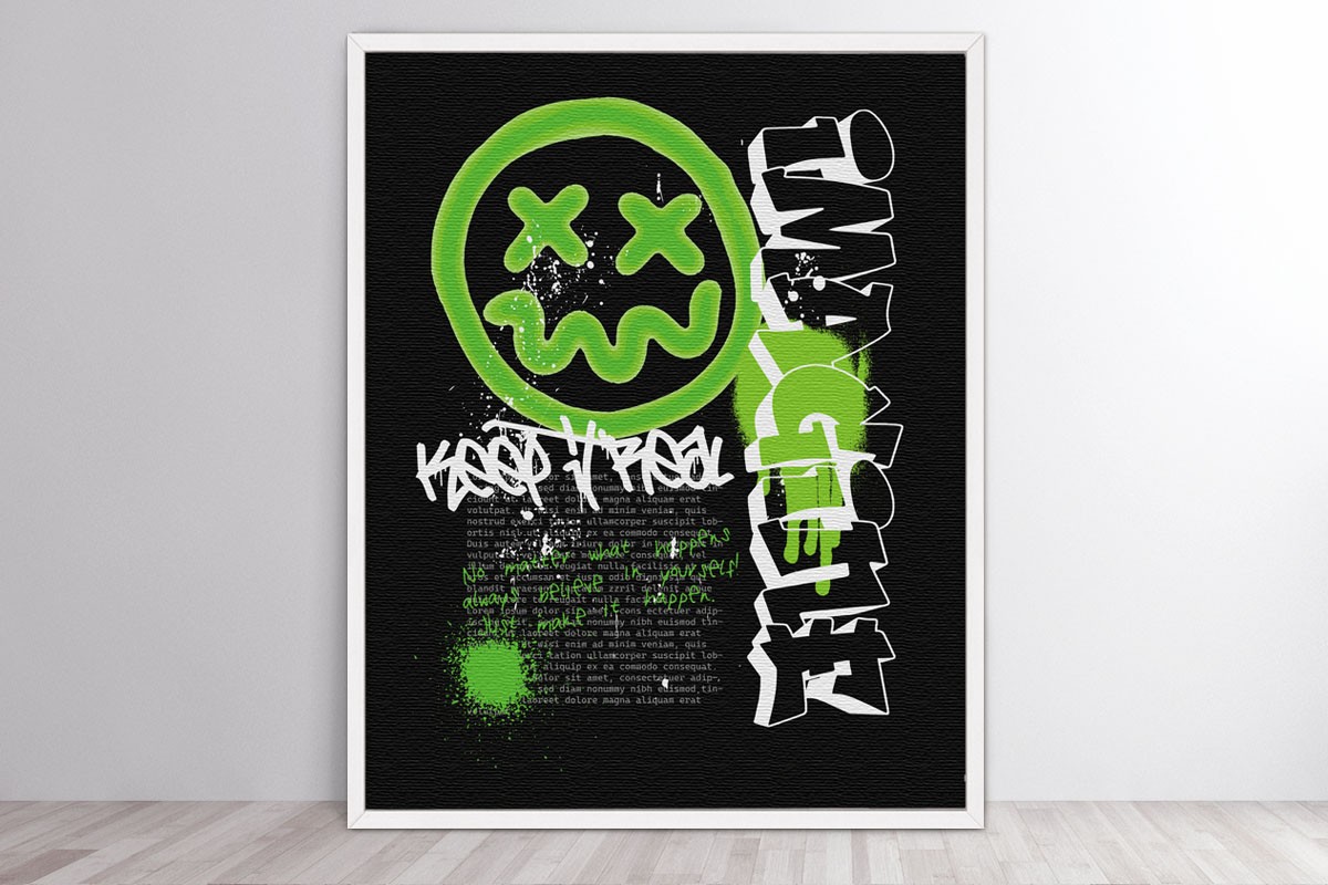 STREET ART EMOJI GREEN